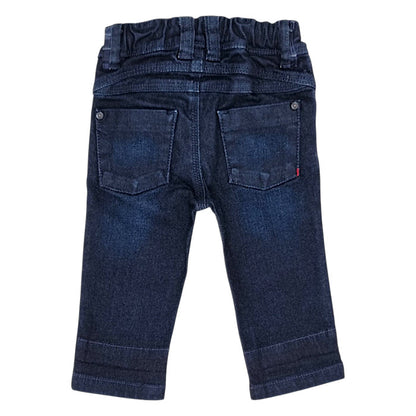 Jean slim bébé bleu brut  Boss, vue de dos, garçon 6 mois