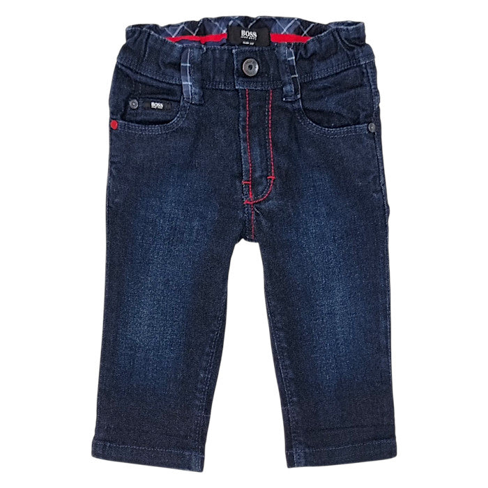 Jean slim bébé garçon Boss Kidswear, bleu brut , taille 6 mois, seconde main haut de gamme, vue de face