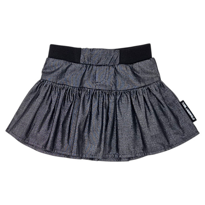Jupe bébé fille Karl Lagerfeld, gris aspect brillant, taille 6 mois, seconde main luxe, vue de face