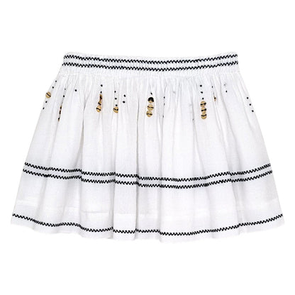 Jupe bébé fille Tartine et Chocolat, blanc à sequins, taille 24 mois, seconde main haut de gamme, vue de face