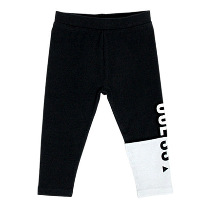 Legging bébé fille noir/blanc en coton bio, taille 6-9 mois, marque Guess - seconde main premium