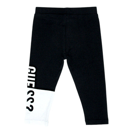 Legging bébé fille Guess 6-9 mois, noir/blanc, signature floquée sur la jambe