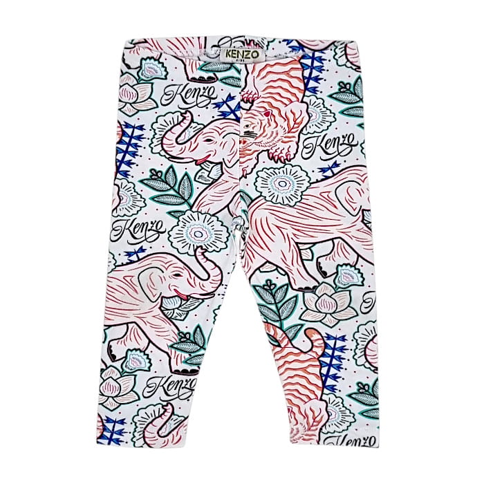 Legging multicolore, Kenzo, fille 6 mois, vue de face, vêtement bébé de marque, seconde main de luxe en état impeccable