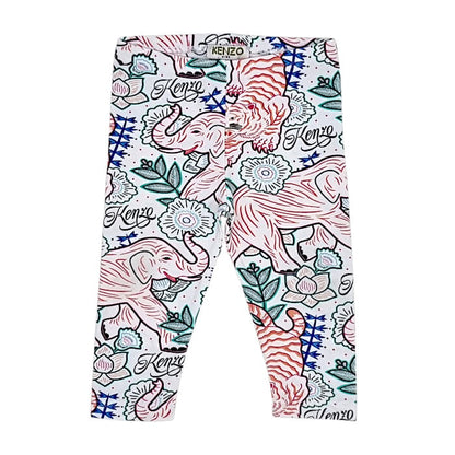 Legging multicolore, Kenzo, fille 6 mois, vue de face, vêtement bébé de marque, seconde main de luxe en état impeccable