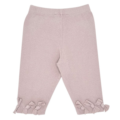 Legging bébé taupe à nœuds Lili Gaufrette, vue de dos, fille 18 mois