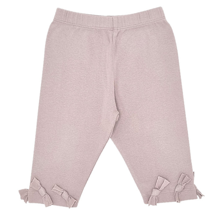 Legging bébé fille Lili Gaufrette, taupe à nœuds, taille 18 mois, seconde main premium, vue de face