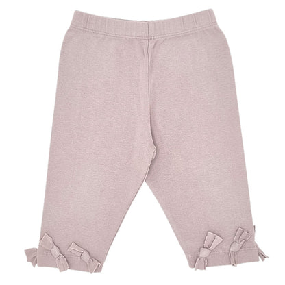 Legging bébé fille Lili Gaufrette, taupe à nœuds, taille 18 mois, seconde main premium, vue de face