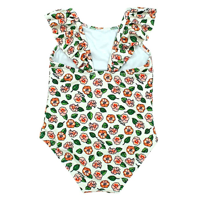 Maillot de bain bébé multicolore motif floral Kenzo, vue de dos, fille 18 mois