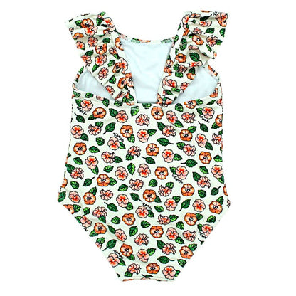 Maillot de bain bébé multicolore motif floral Kenzo, vue de dos, fille 18 mois