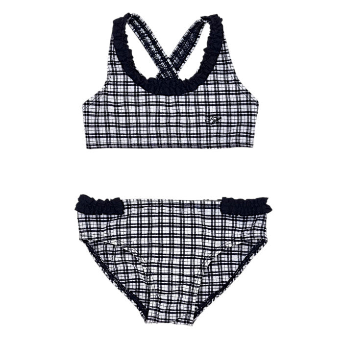 Maillot de bain bébé fille Tommy Hilfiger, marine/blanc à carreaux, taille 6-9 mois, seconde main luxe, vue de face