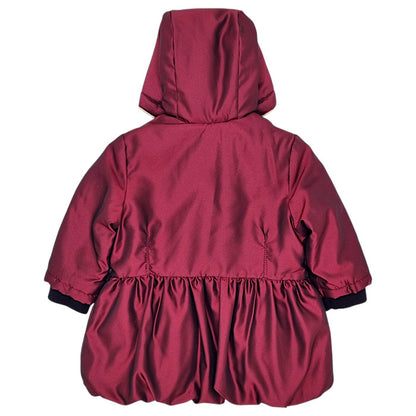 Manteau bébé bordeaux doublure fourrée Marc Jacobs, vue de dos, fille 6 mois