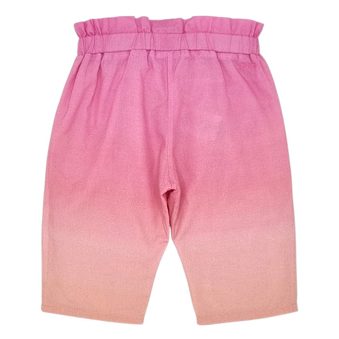 Pantalon bébé rose en coton Chloé, vue de dos, fille 6 mois