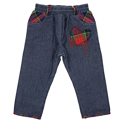 Pantalon confort bébé fille bleu en jean doublé, taille 12 mois, marque Jean-Paul Gaultier - seconde main luxe