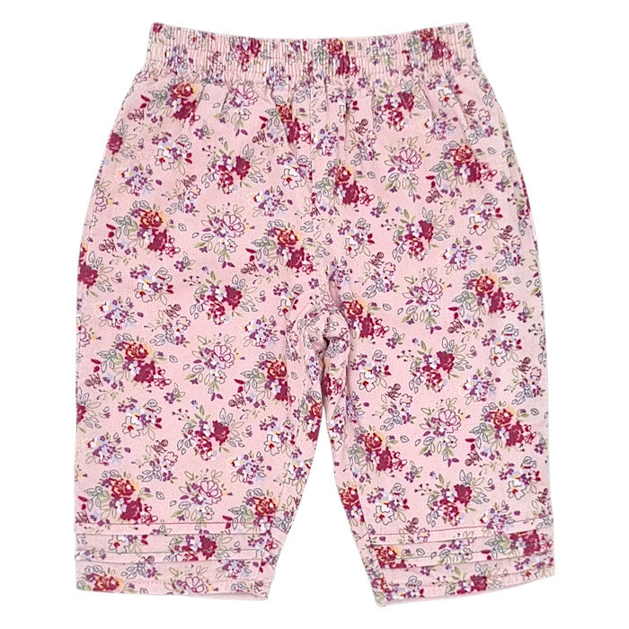 Pantalon confort bébé fille Kenzo, rose imprimé fleuri, taille 3 mois, seconde main luxe, vue de face