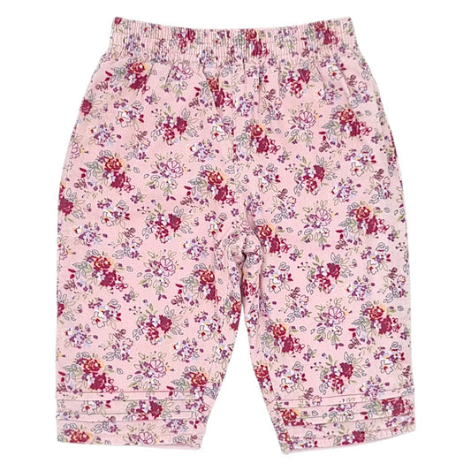 Pantalon confort bébé fille Kenzo, rose imprimé fleuri, taille 3 mois, seconde main luxe, vue de face