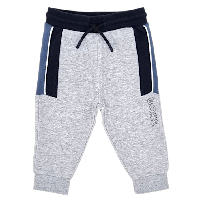 Pantalon de jogging bébé garçon Boss, gris signature, taille 12 mois, seconde main haut de gamme, vue de face