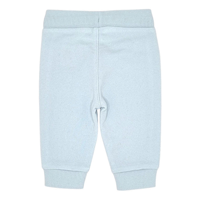 Pantalon de jogging bébé bleu ciel signature Timberland, vue de dos, garçon 3 mois