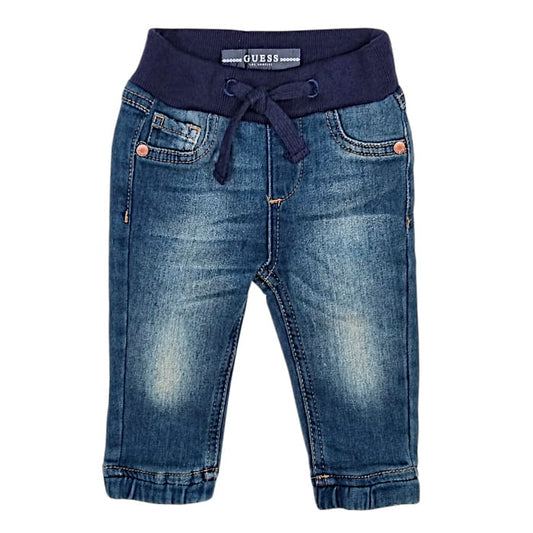 Pantalon Guess bébé garçon 3-6 mois denim bleu effet vieilli - Vêtement neuf avec étiquette