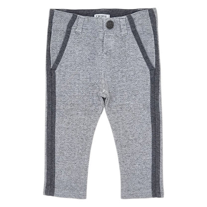 Pantalon bébé garçon IKKS Junior, gris motif chevrons, taille 6 mois, seconde main premium, vue de face