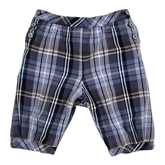 Pantalon bébé garçon bleu doublé à carreaux, taille 6 mois, marque Jacadi - seconde main haut de gamme