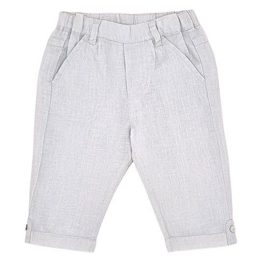 Pantalon bébé garçon Tartine et Chocolat, gris en lin, taille 6 mois, seconde main haut de gamme, vue de face