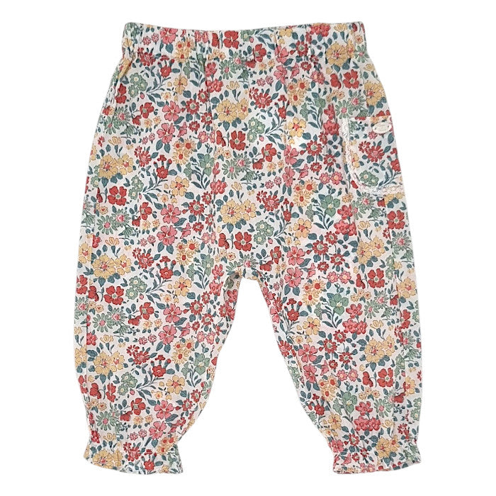 Pantalon bébé fille Tartine et Chocolat, multicolore en tissu Liberty, taille 6 mois, seconde main haut de gamme, vue de face