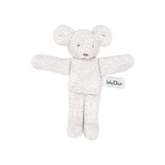 Peluche bébé mixte Baby Dior, blanc souris, taille taille unique, seconde main luxe, vue de face