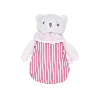 Peluche ourson blanc, marque Jacadi, bébé fille, vue de face, article de puériculture seconde main en état impeccable