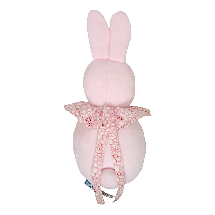 Peluche bébé fille Jacadi taille unique, rose, habillée d'une collerette à l'imprimé fleuri