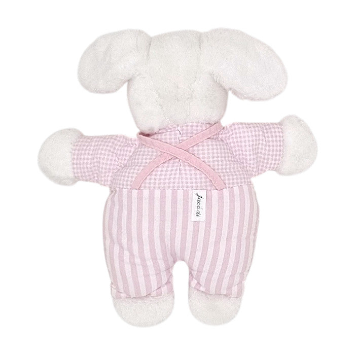 Peluche bébé rose lapin en tissu Jacadi, vue de dos, fille TU