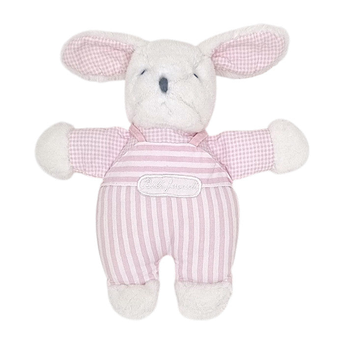 Peluche bébé fille Jacadi, rose lapin en tissu, taille unique, seconde main haut de gamme, vue de face