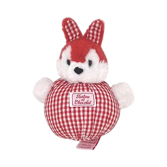 Peluche bébé mixte Tartine et Chocolat, rouge lapin boule, taille unique, seconde main haut de gamme, vue de face