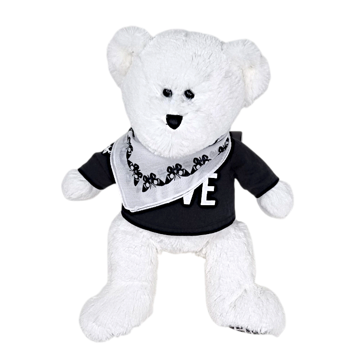 Peluche ours bébé mixte blanc/noir en fourrure synthétique, taille unique, marque Zadig & Voltaire - seconde main luxe