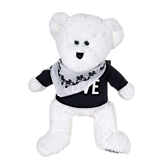 Peluche ours bébé mixte blanc/noir en fourrure synthétique, taille unique, marque Zadig & Voltaire - seconde main luxe