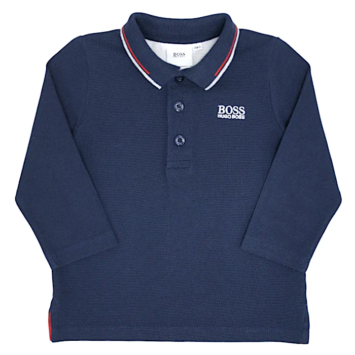 Polo bébé garçon bleu marine en coton piqué, taille 18 mois, marque Boss - seconde main haut de gamme