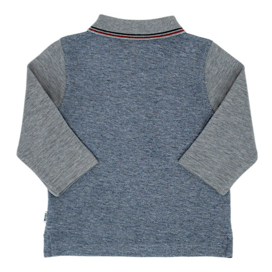 Polo bébé garçon Boss 6 mois, gris/bleu, à manches longues