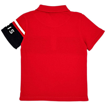 Polo bébé rouge manches courtes Givenchy, vue de dos, garçon 36 mois