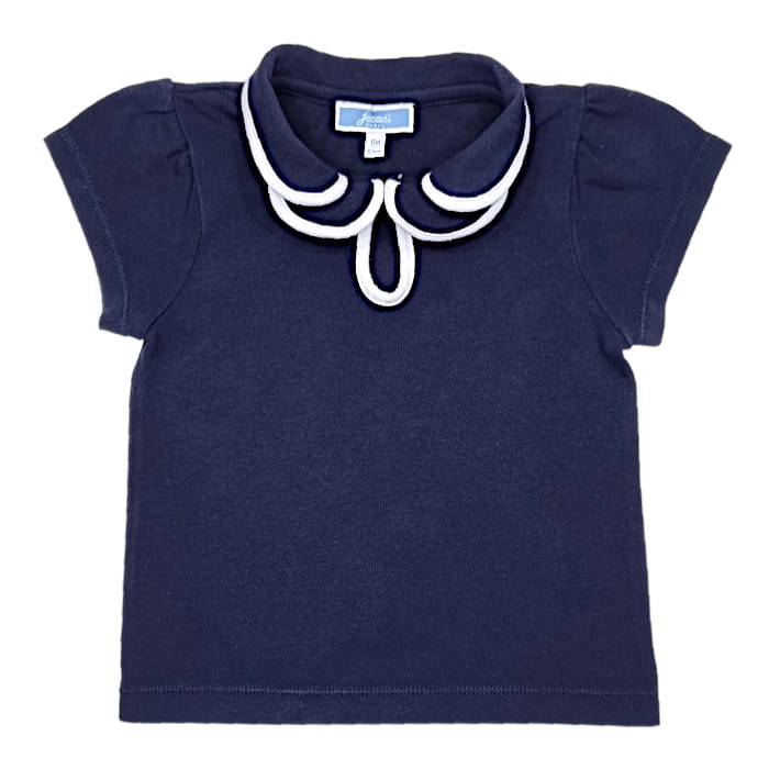 Polo bébé fille bleu marine Jacadi - Vêtement 6 mois d'occasion