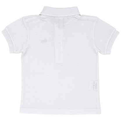 Polo bébé blanc en coton piqué Lacoste, vue de dos, garçon 12 mois