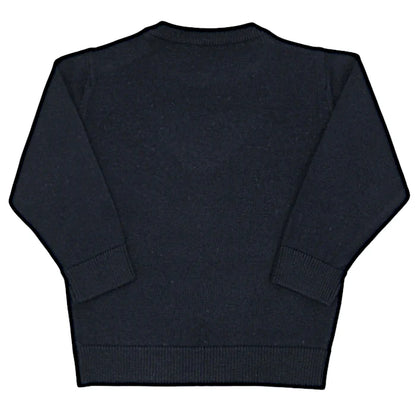 Pull bébé garçon Armani 9 mois, bleu marine, col rond avec boutons signés sur l'épaule