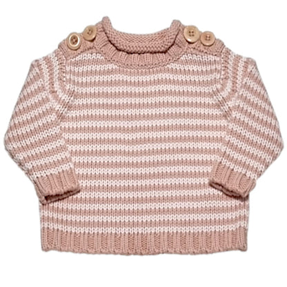 Pull tricot Chloé bébé fille 3 mois luxe d'occasion rose à rayures