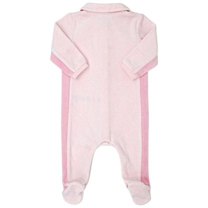 Pyjama bébé rose en velours Boss, vue de dos, fille 6 mois