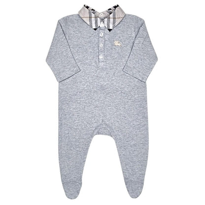 Pyjama Burberry bébé 3 mois gris à carreaux - Vêtement de luxe seconde main