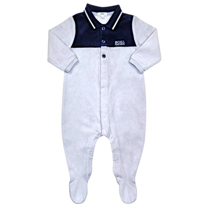Pyjama bébé Boss bleu velours - Vêtement d'occasion pour garçon 6 mois