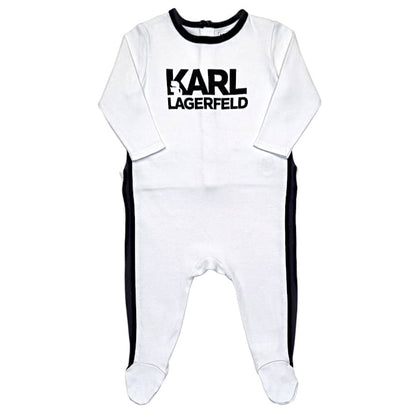 Pyjama bébé 6 mois Karl Lagerfeld blanc signature - Vêtement bébé de marque d'occasion