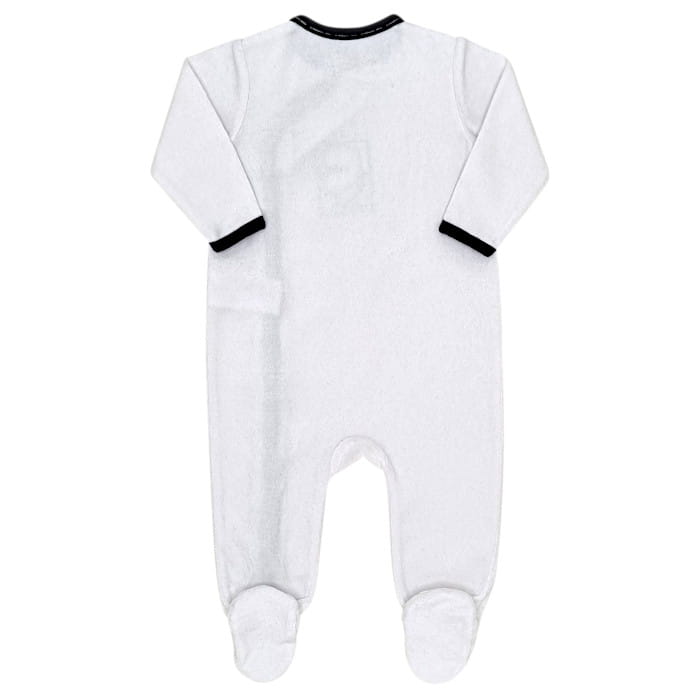 Pyjama mixte blanc velours, Karl Lagerfeld, 9 mois, vue de dos, vêtement bébé de créateur