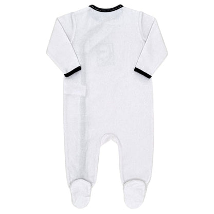 Pyjama mixte blanc velours, Karl Lagerfeld, 9 mois, vue de dos, vêtement bébé de créateur