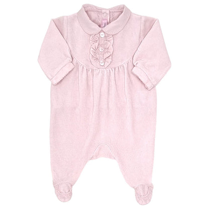 Pyjama bébé fille Repetto, rose en velours, taille 1 mois, seconde main premium, vue de face