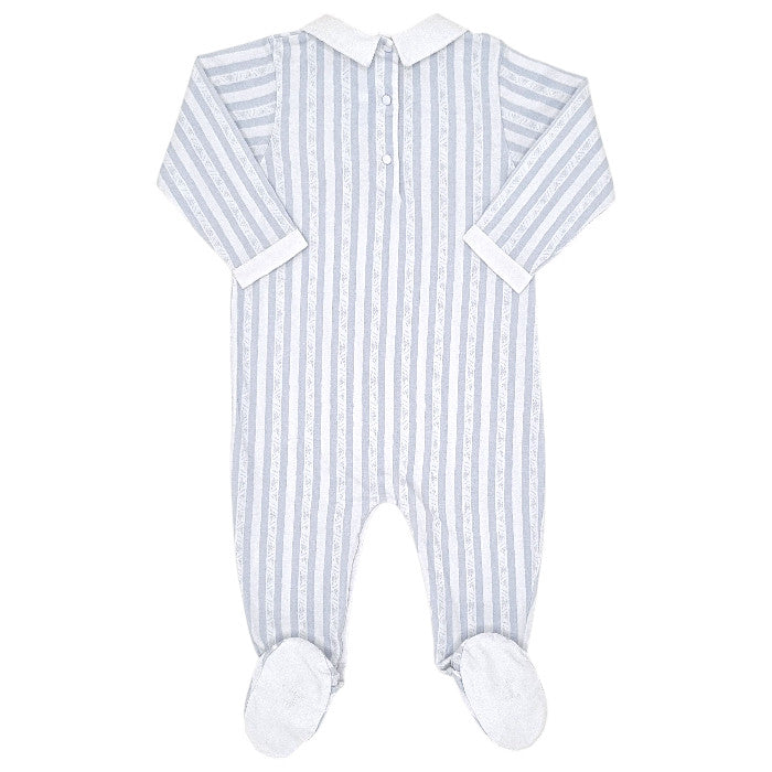 Pyjama bébé bleu rayure Garda Tartine et Chocolat, vue de dos, garçon 12 mois