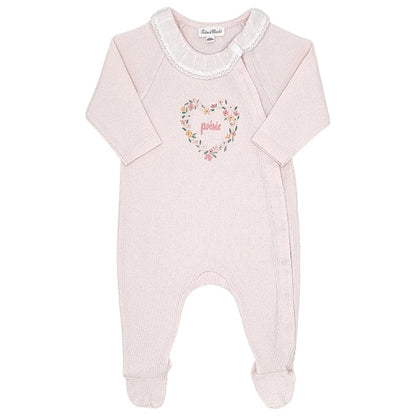 Pyjama bébé fille Tartine et Chocolat, rose à collerette, taille 9 mois, seconde main haut de gamme, vue de face
